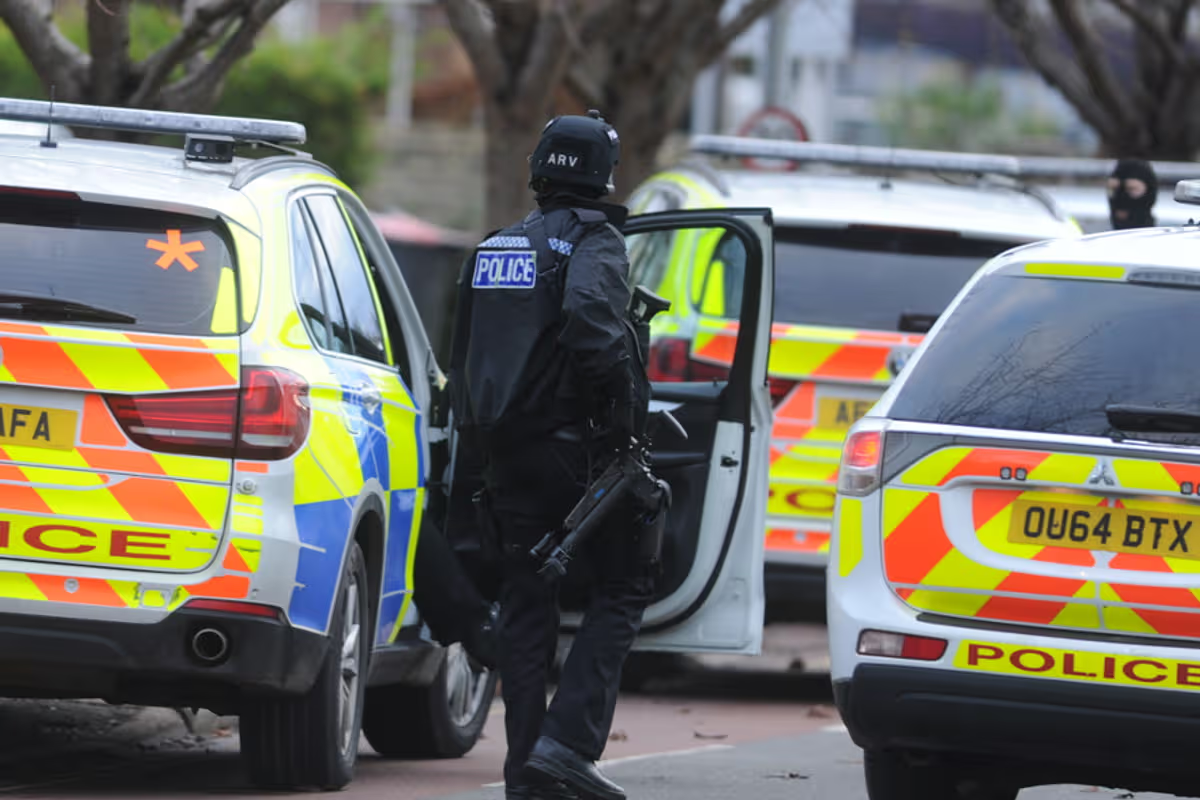 Firearms officers in North Staffordshire town