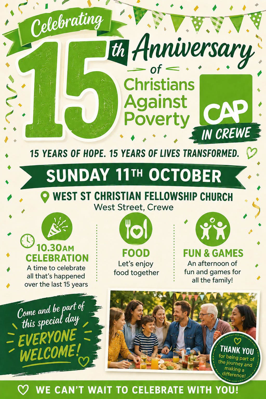 Christians Against poverty celebrate 15th anniversary in Crewe